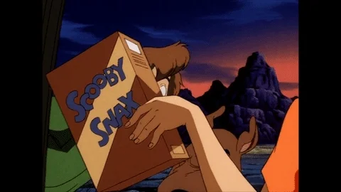 Scooby and shaggy eating Scooby Snax